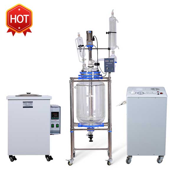 jacketed glass reactor 100l fpr sale